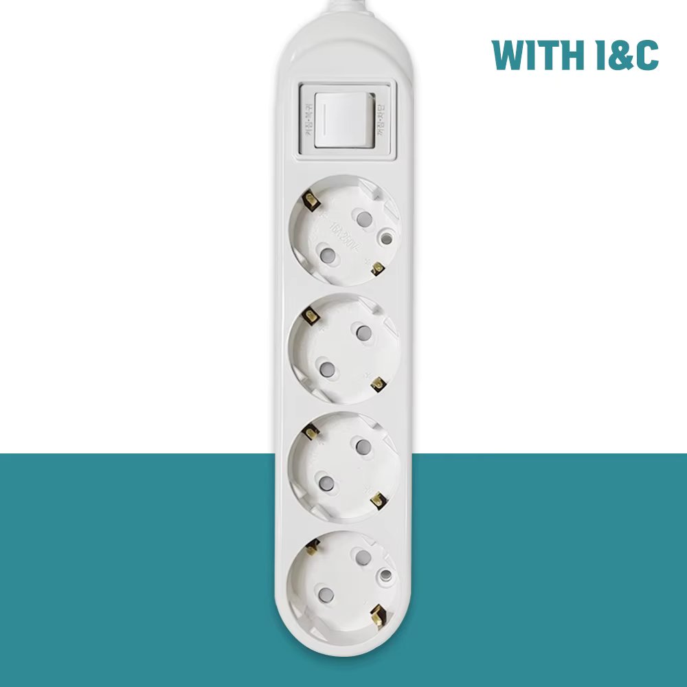 With I & C main switch multi-tap 4 pieces 1.5m + one safety cover