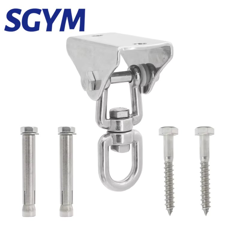 SGYM 1set 180°/360° Heavy Duty Swing Fixed Buckles Hook Hanger 304 Stainless Steel For Yoga Hammock Sandbag Lou