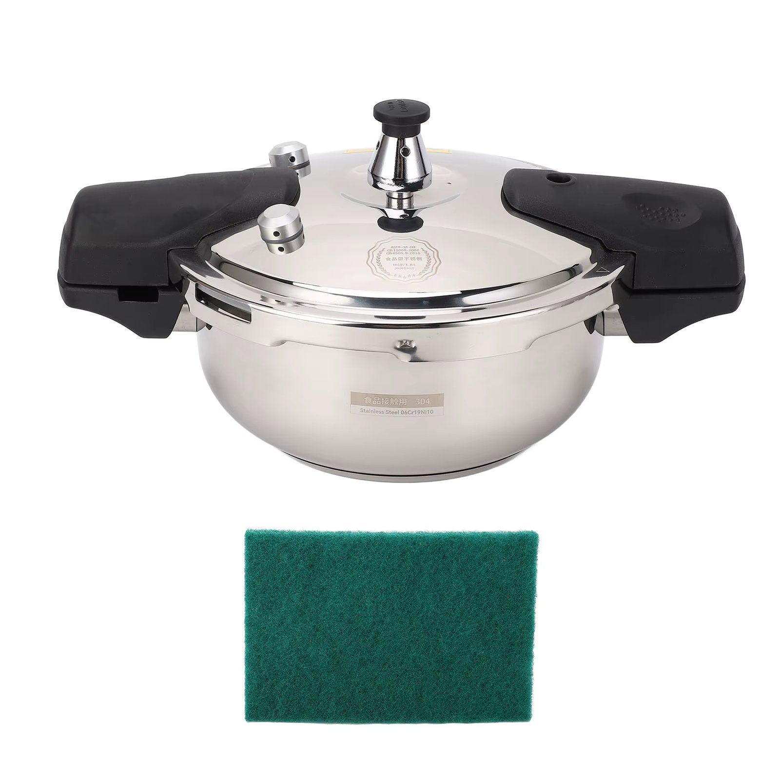 1.8L Stainless Steel Pressure Cooker Explosion Proof Stew Pot For Gas Stove Induction Cooker