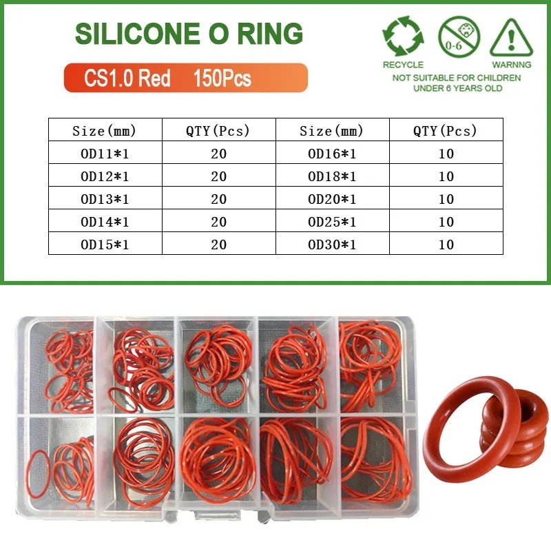 Red 150Pcs CS1.0mm