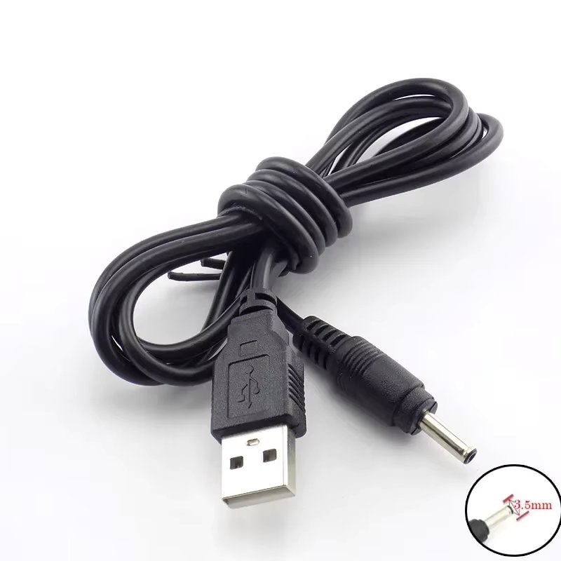 3.5mm Mirco USB Charging Cable DC Power Supply Adapter Charger Flashlight for Head lamp Torch light Rechargeable Battery