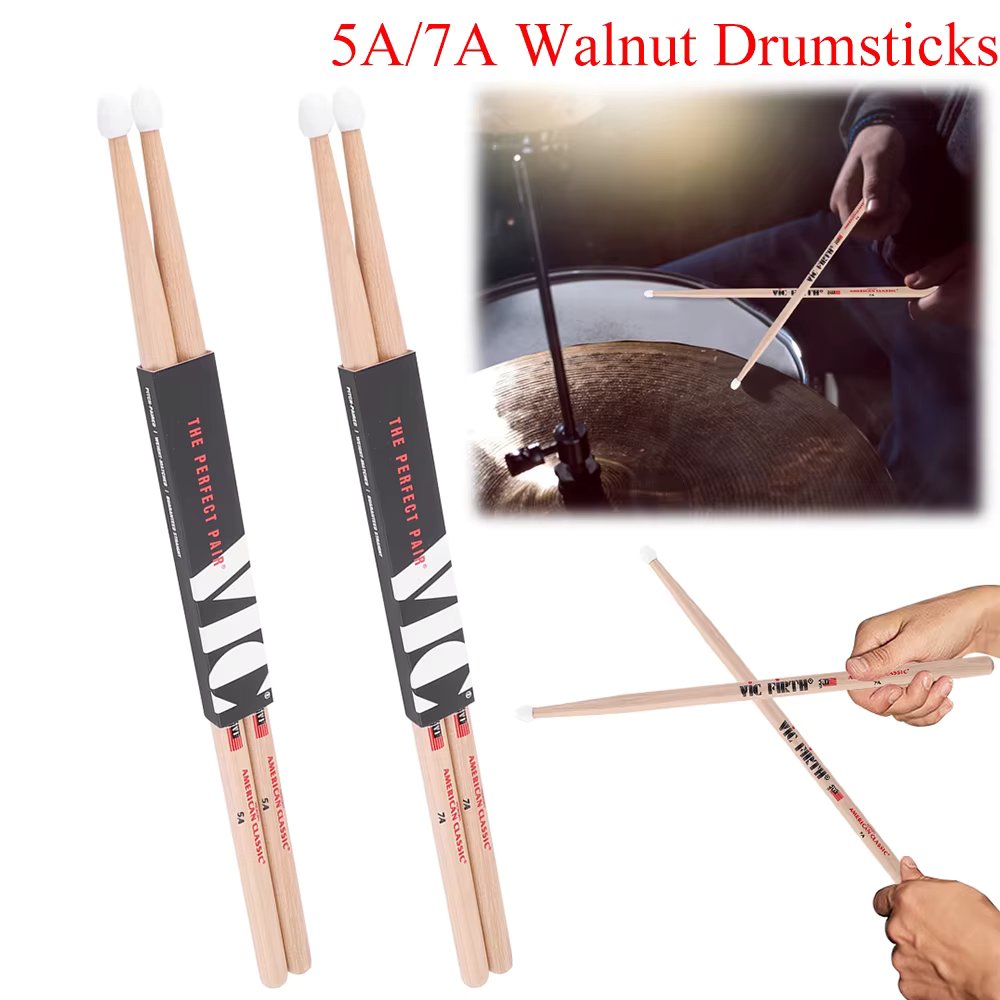 2Pcs Professional Drumsticks 5A/7A Musical Instrument Drumsticks Anti-Slip Beginner Drum Stick for Electronic Drum