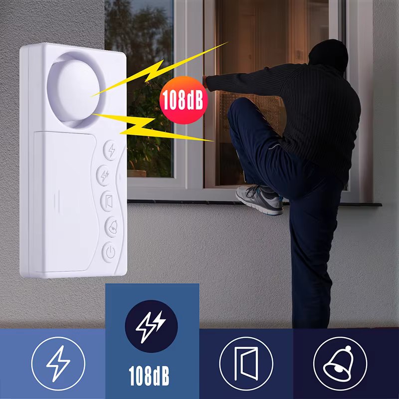 EZHEN Door Window Wireless Burglar Alarm with Magnetic Sensor Alarm 108dB High Volume Door Open Detectors Home Security Device