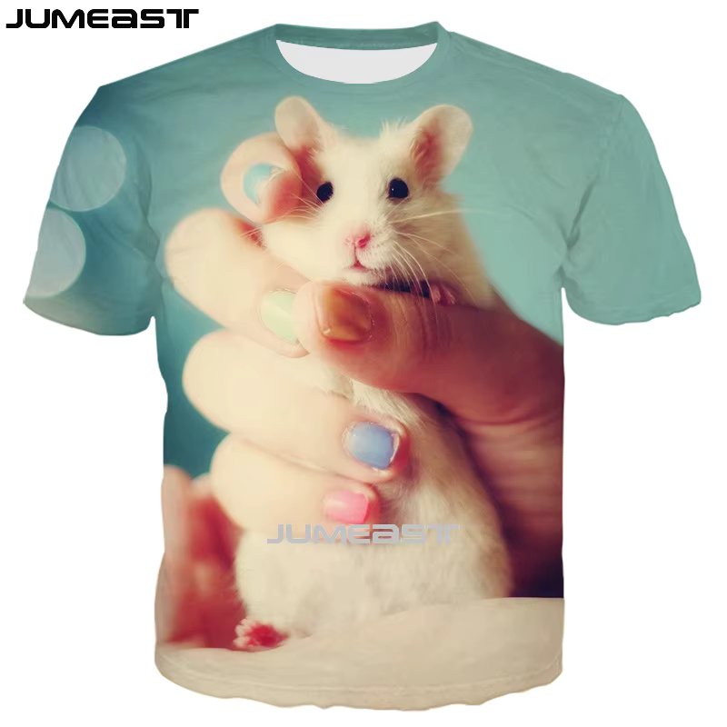 Jumeast Brand Men Women 3D Printed T-Shirt Animal Hamster Oversized Summer O-Neck Short Sleeve T Shirt Sport Pullover Tops Tees