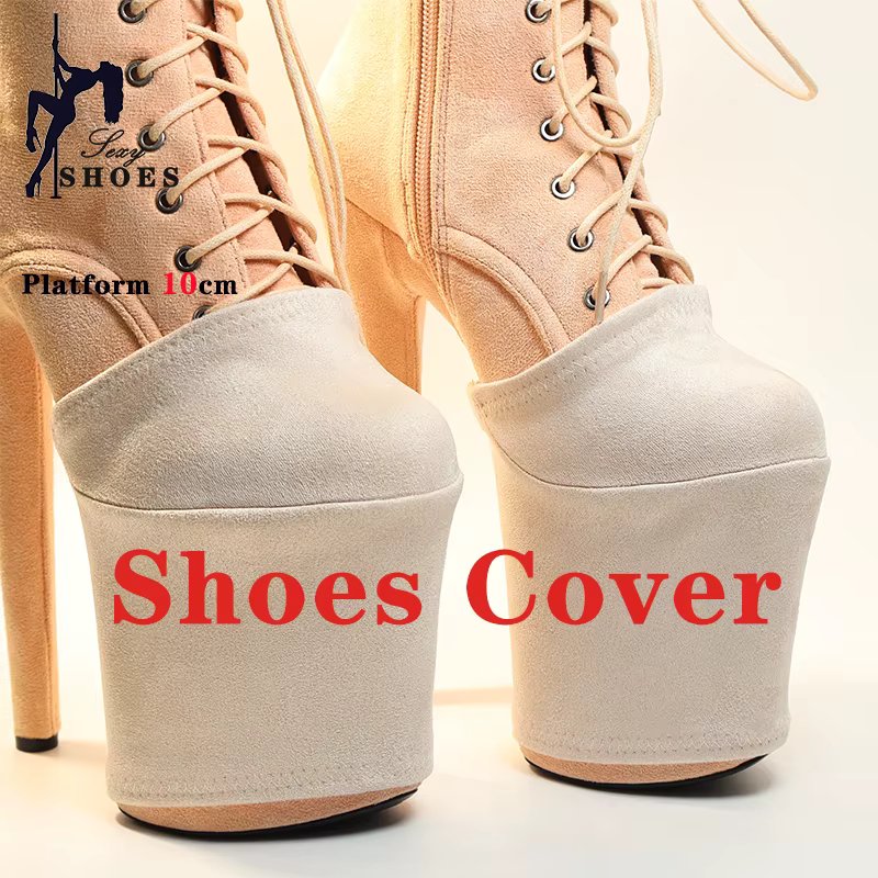 Suede Shoes Cover Steel Pole Dance Training Specific Protective Cover 10CM Platform Anti Slip Wear-resistant Boots Protective
