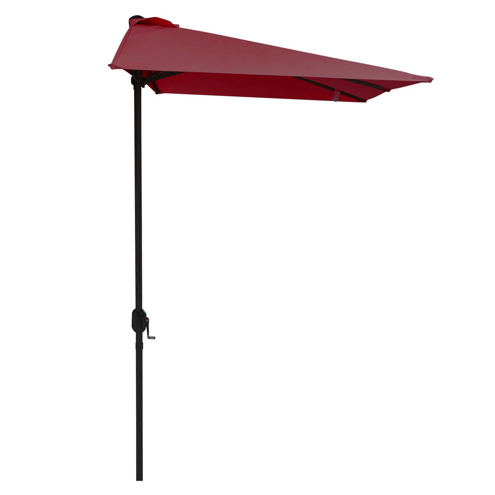 Outsunny half 230x130x245 cm garden wall sun shade with crank and Metal mast Ø 38 mm red balcony terrace