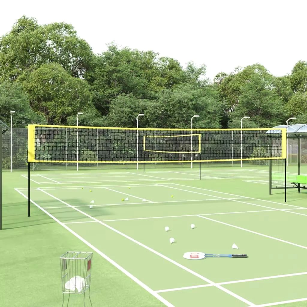 Yellow & Black Badminton Net 600x155 cm - Durable PE Fabric for Outdoor & Indoor Play