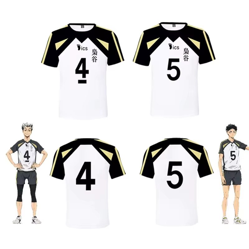 Summer 3d Printing Anime Haikyuu Style Fukurodani Academy Jersey T-Shirt Unisex Children's Casual Sports Oversized Top T-shirts