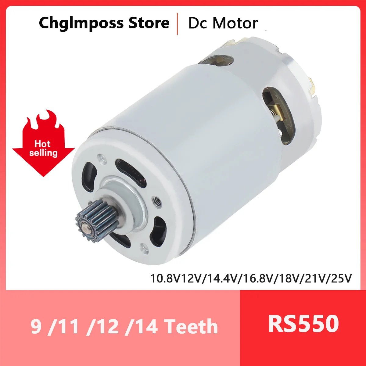 RS550 DC Motor 9/11/12/14 Teeth 10.8-25V Micro Engine Electric Motors for Electric Drill Screwdriver Gear High Torque Gear Box