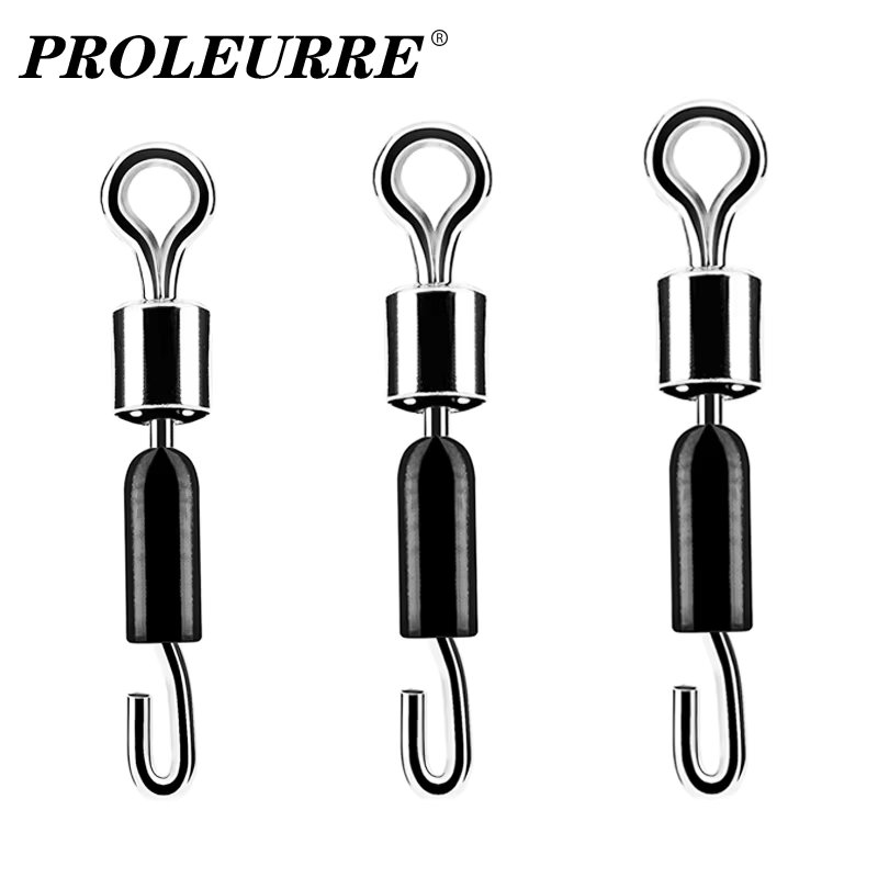 20PCS/Lot Ball Bearing Swivel Solid Rings Fishing Connector Ocean Boat Fishing Hooks Quick Fast Link Connector Accessories