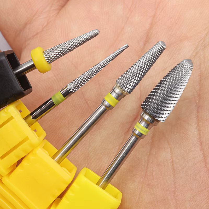 4pcs Kit Hot! XF Silver Pro Whole Carbide Nail Drill Bits Nail Art Electric Drill Machine Files Nail Art Tools cut and polish