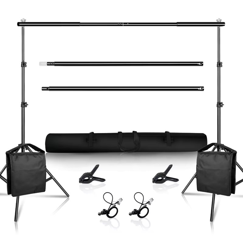 Photography Studio Backdrops Stand Portable Background Support Kit for Photo Studio Muslin Backdrops Canvas with Carrying Bag