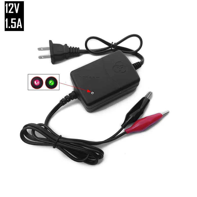 12V 1.5A Motorcycle Charger Smart Toy Car Power Charge For Rechargeable AGM Gel Lead Acid Battery 5AH 7AH 9AH 12AH
