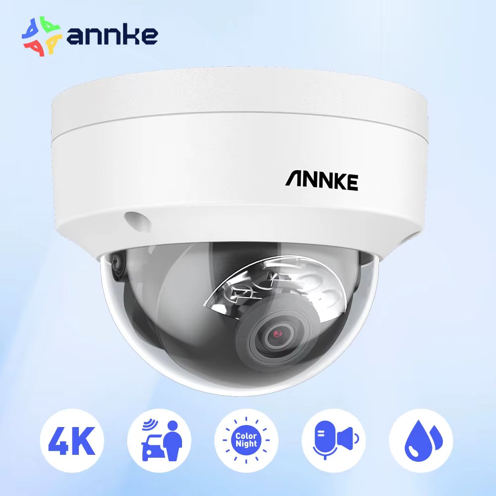 ANNKE 4K Smart Dual Light Network Camera IP67 IK08 Built-in Mic 8MP POE IP Cameras Motion detection H.265+ Smart Home 4mm