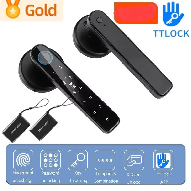 TY TTK APP Control Door Locks Biometric Fingerprint Locker BT Smart Entry Home Handle App Unlock Digital Intelligent Lock