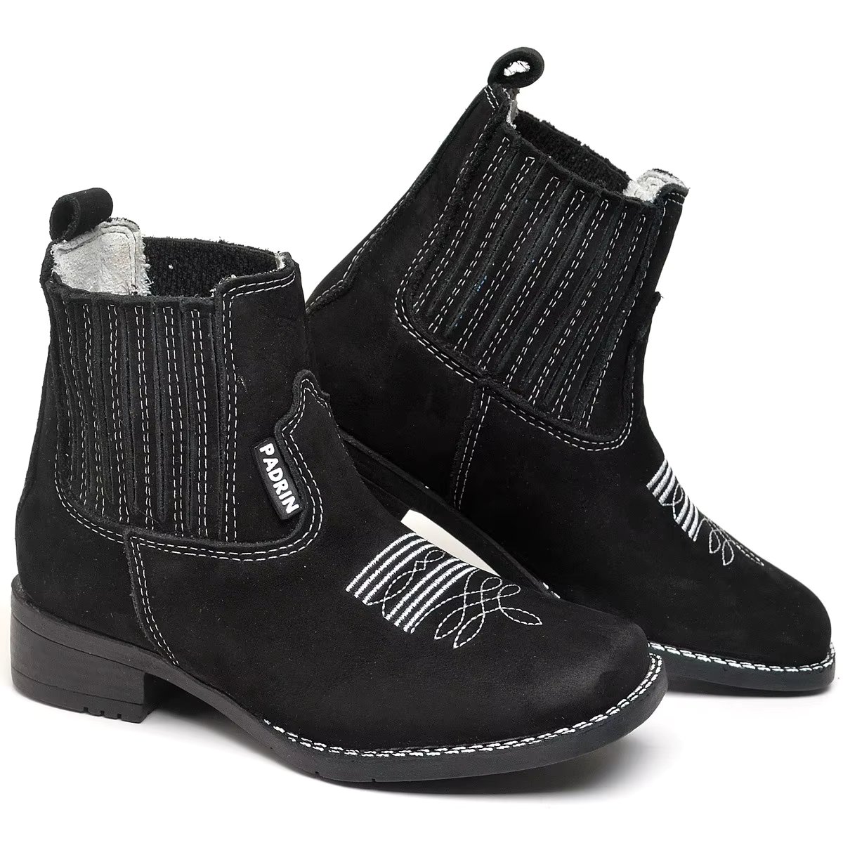 Bota masculina infantil juvenil Texana em Couro Confortável 27 ao 36