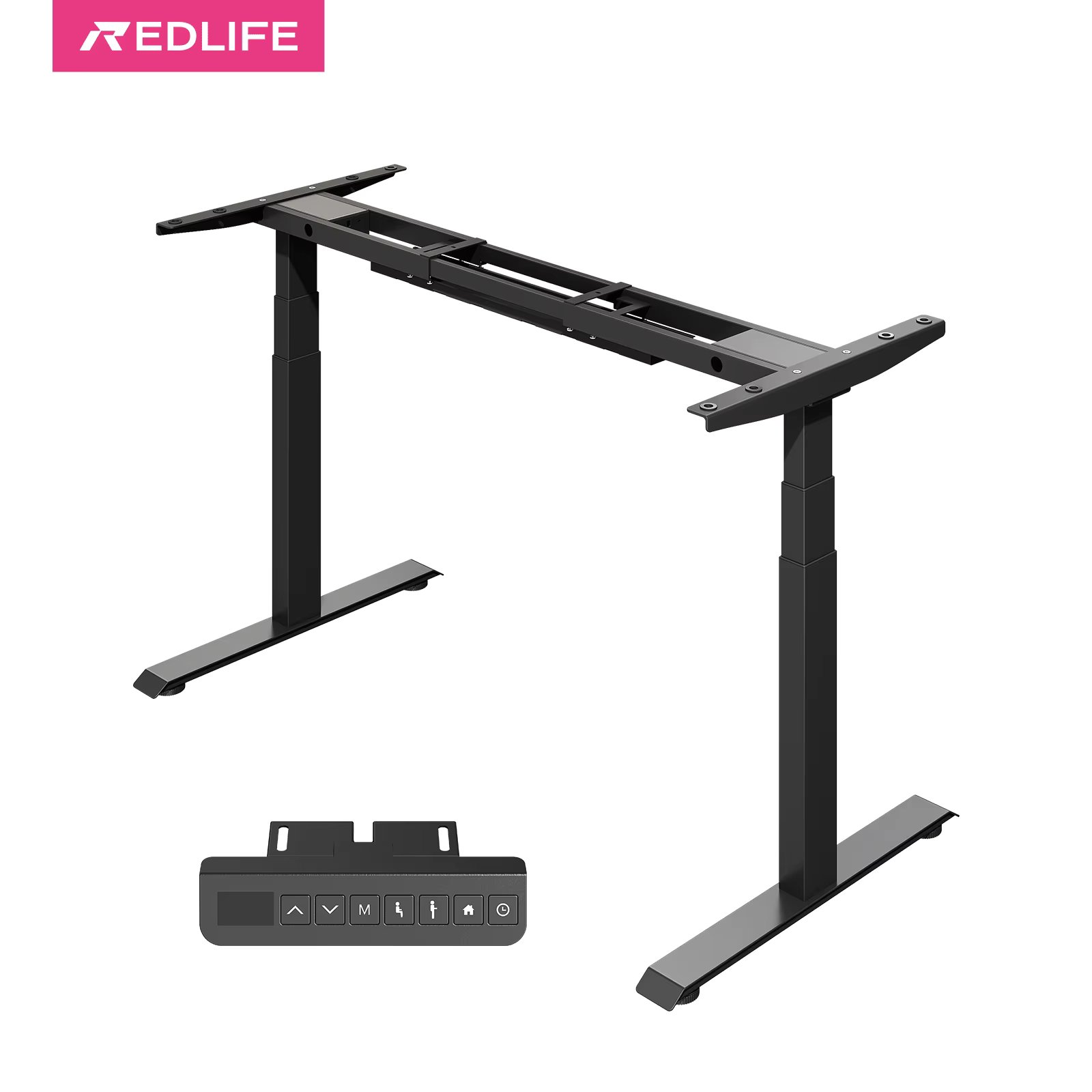 Redlife Electric Standing Desk Frame ,Stand Up Desk Height Adjustable Base Dual Motor w/ Memory Controller for Home & Office