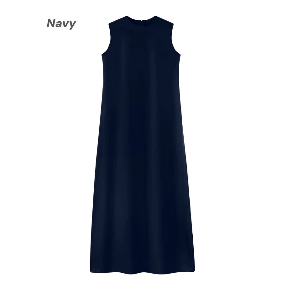 Navy neck satin