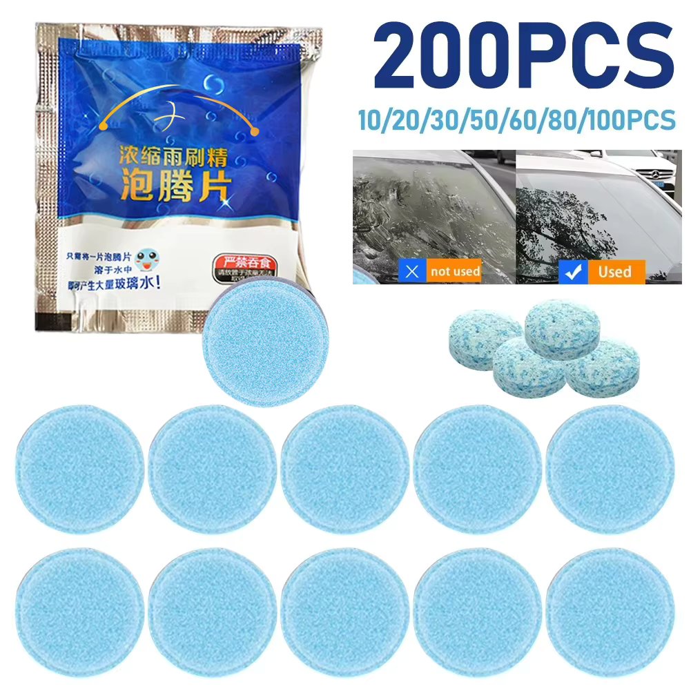 10-200PC Solid Cleaner Car Windscreen Cleaner Effervescent Tablet Auto Wiper Glass Solid Cleaning Concentrated Tablets Detergent