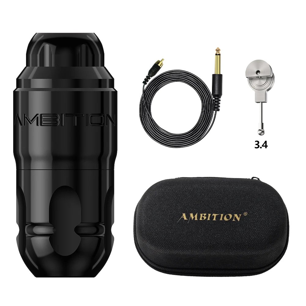 Ambition Lutin Latest Design Straight Rod Rotaty Tattoo Machine Pen Match Korall Wireless Battery Kits Brushless Motor Stroke