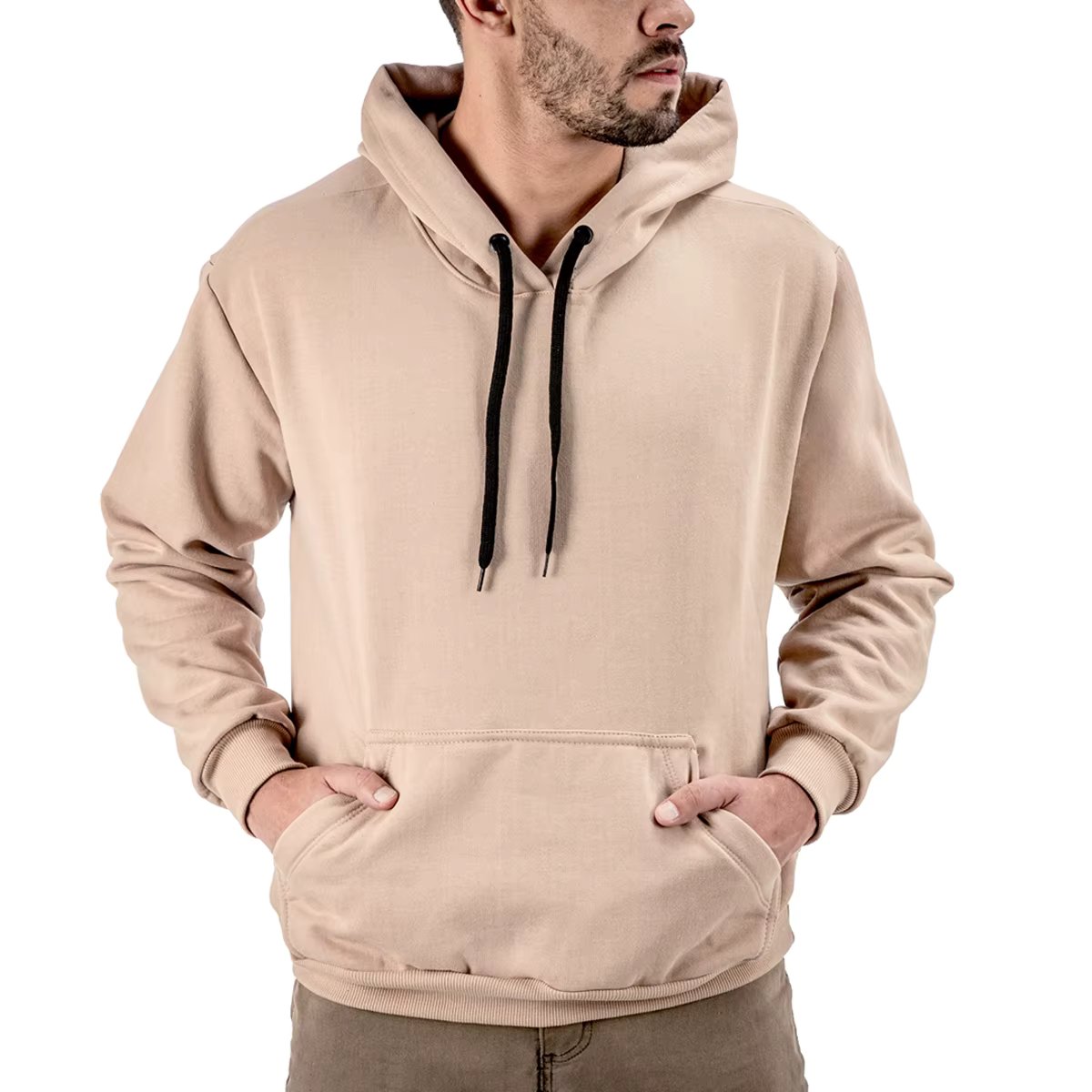 Kangaroo Sweatshirt Straight Blouse Cotton Flaneled GuGi Front Pocket Austavel Hoodie Fashion MLT01-LISO