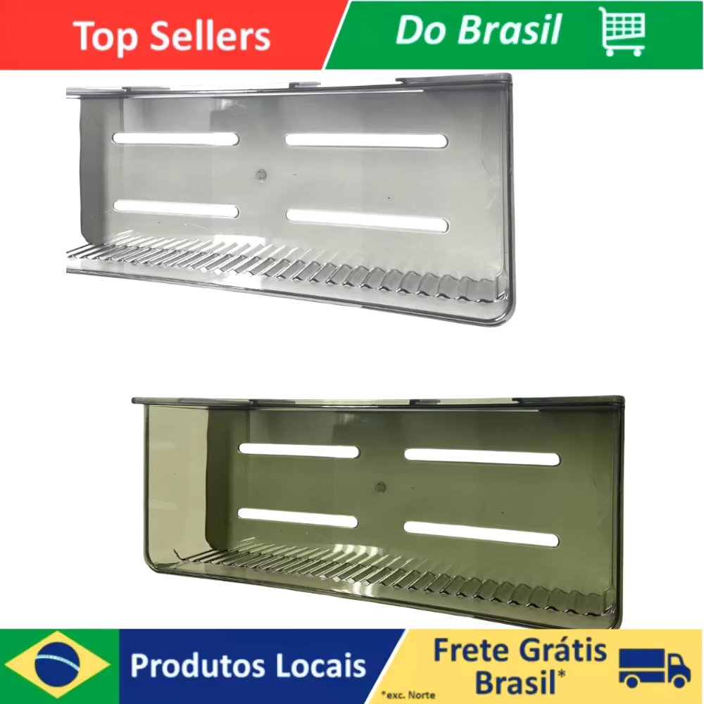 Porta Shampoo Prateleira De Banheiro Sem Furo Acrilico Adesivo para Parede Decoração Elegante Saboneteira