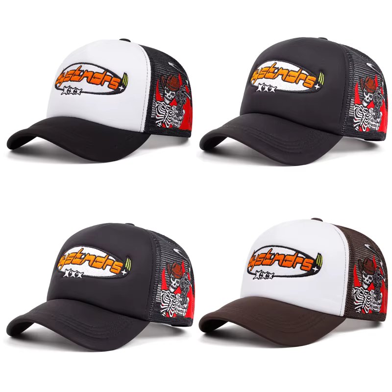 Fashion Letter Embroidered Cap Men Adjustable Three Star Skeleton Gunner Hip Hop Baseball Cap For Unisex Outdoor Sun Hat