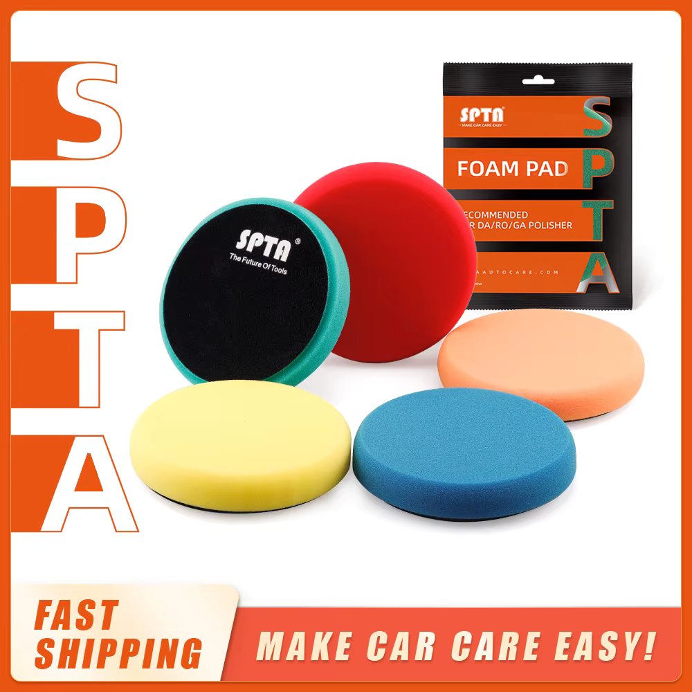 (Bulk Sale) SPTA 3"/5"/6"/7"Car Spong Buffing Polishing Pads Car Flat Polish Pad For DA/RO/GA Car Buffer Polisher Polising/Wax