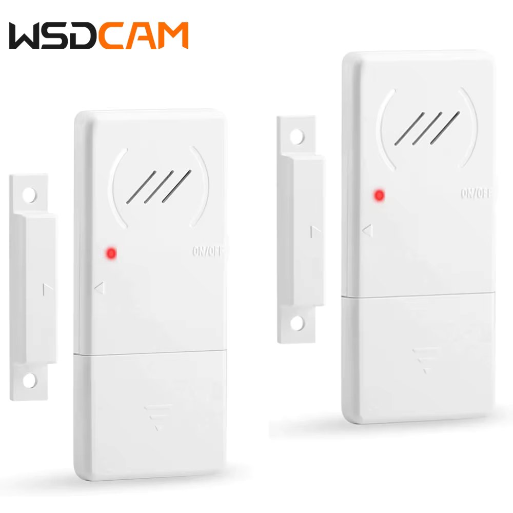 Wsdcam Door Window Alarm Ultra-slim Wireless Fridge Alarm 90dB Door Alarms for Kids Safety Window Pool Alarms 60 Seconds Delay