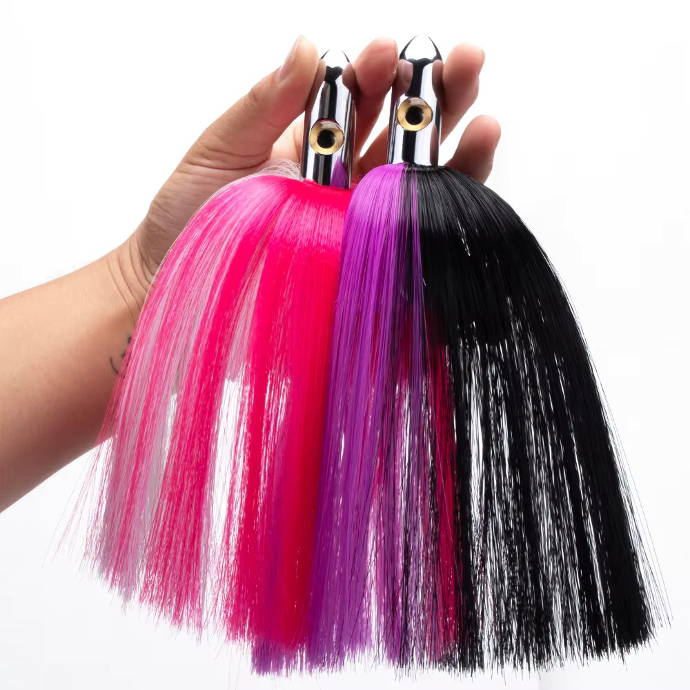 17cm/20cm/22cm Brass Head Ilander lure series Trolling Bait Jig Big Game Tuna Fishing Metal Trolling Lure With Nylon Hair