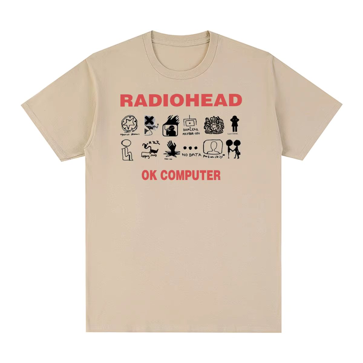 Radiohead Vintage T-shirt OK Computer Fashion Summer Cotton Hip Hop Men T shirt New Tee Tshirt Womens Tops