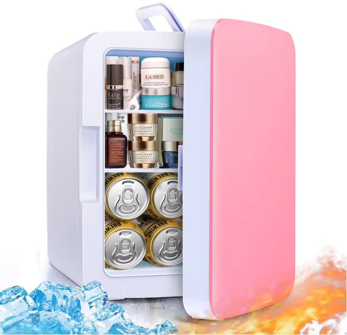 Quick cooling 10 L /12 jar mini refrigerator for bedroom, portable skincare refrigerator for makeup, food, medicine, breast milk