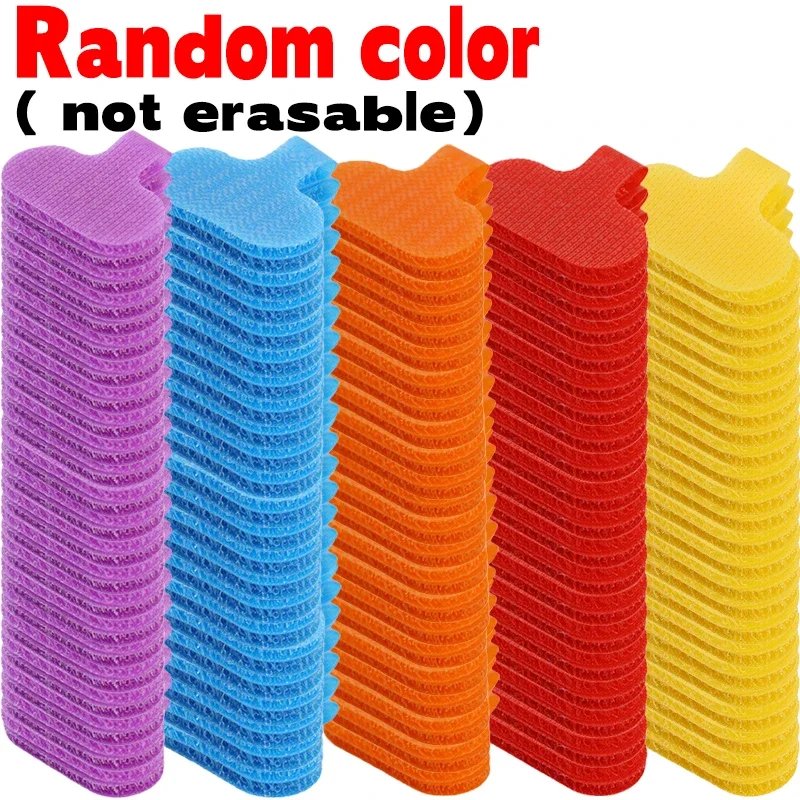 10-100PCS Writable Data Cables Label Reusable Multi-Color Nylon Tags Erasable Wire Headphones Markers Home Office Storage Supply
