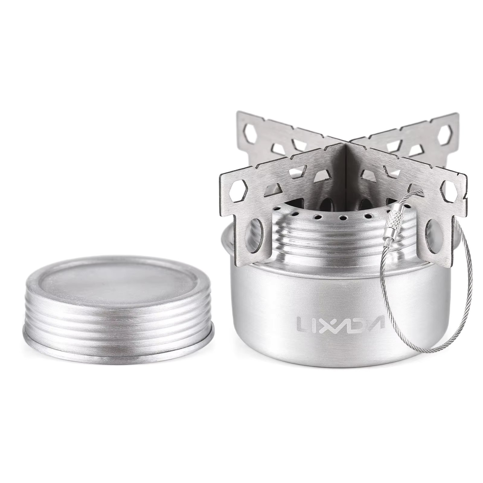 Lixada Portable Alcohol Stove Windshield Outdoor Ultralight Aluminum Alloy Stove Camping Hiking Backpacking