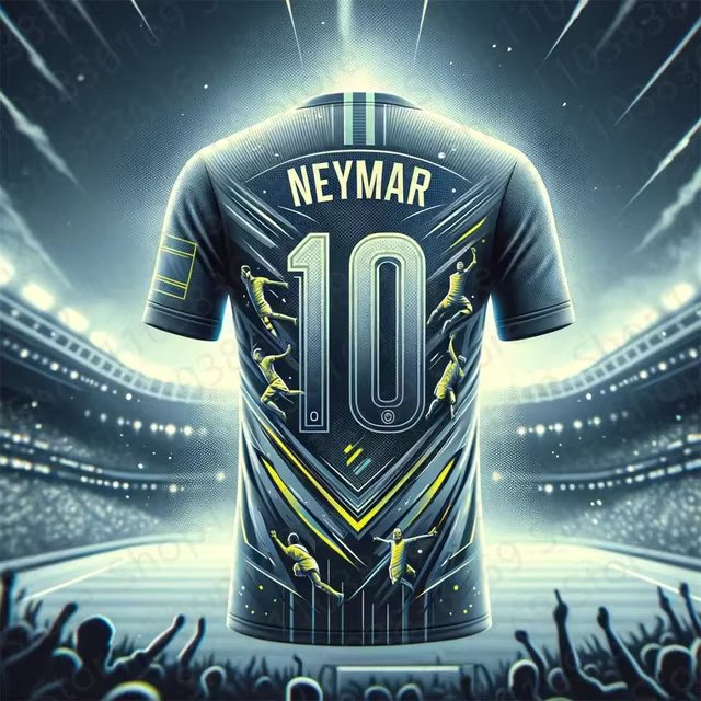 New Neymar Soccer Fan Jersey for Kids Adult Summer Sports Soccer Training Crew-neck T-shirt for Kids Crew-neck Loose Sweatshirt