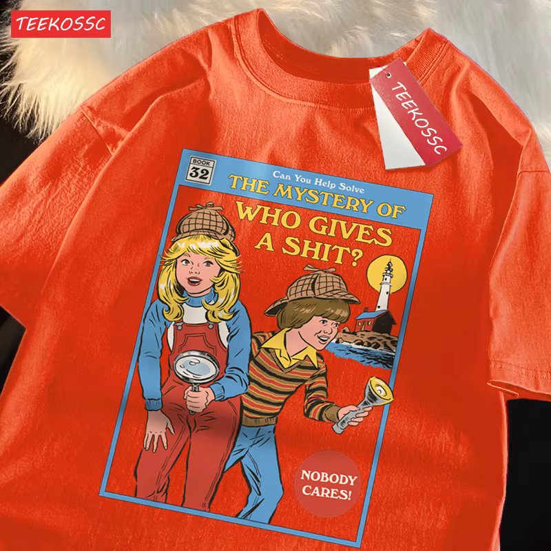 Can You Help Solve The Mystery Of Who Gives A Shit T Shirts Male Cotton Tee Clothes Hip Hop Oversized T Shirts Casual Loose Tops