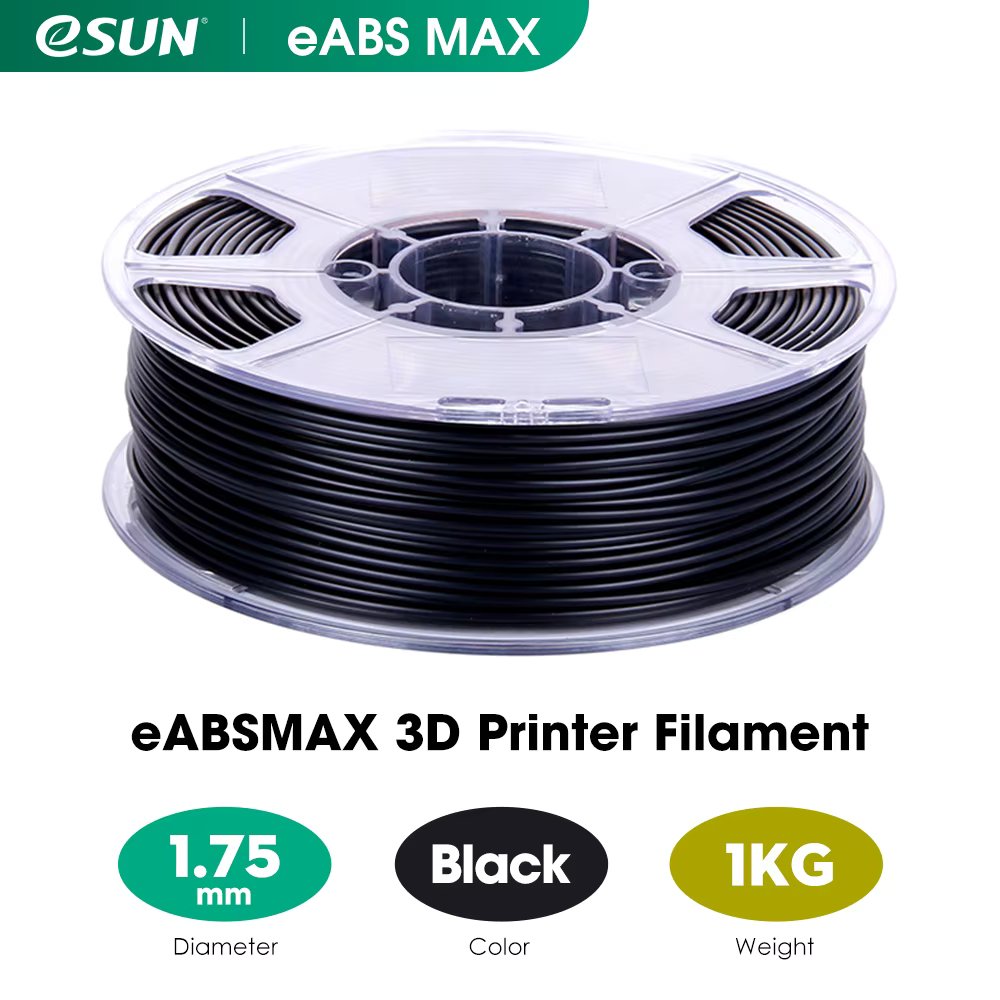 eSUN ABS Max Filament 1.75mm 3D Printer Filament Accuracy +/- 0.05mm 1KG (2.2 LBS) Spool 3D Printing Materials for 3D Printers