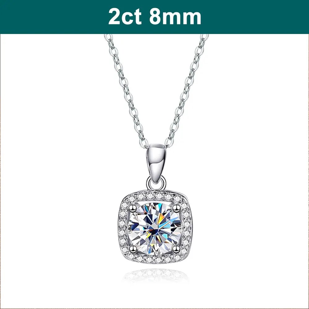 KNOBSPIN D VVS1 Moissanite Pandent Necklace for Women Sparkling Wedding Jewelry with GRA 925 Sterling Sliver Plated 18k Necklace
