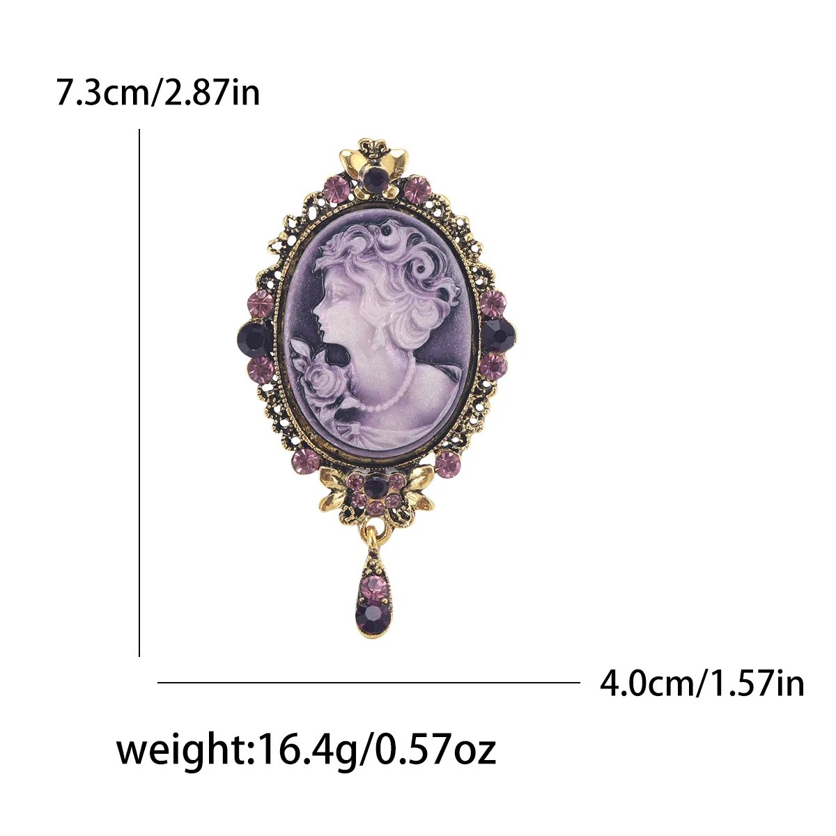 Pearl Beautiful Girl Head Brooches for Women Enamel Ladies Pin Event Party Backpack Decoration Clothes Accessories