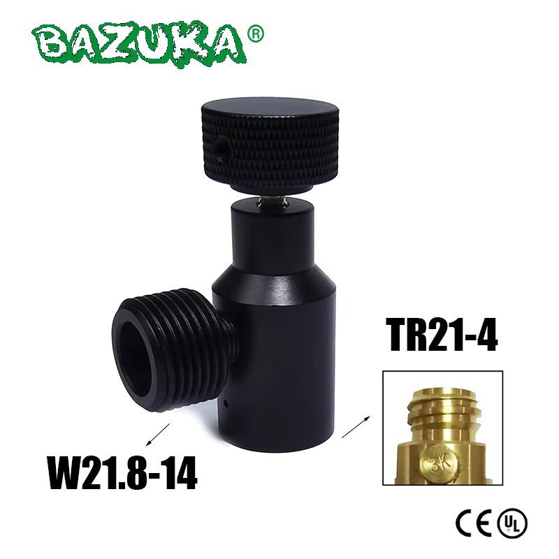 New Model Soda Water CO2 Cylinder Refill Adapter Connector Gas Regulator Tank Aquarium Homebrew Tr21-4 to W21.8-14