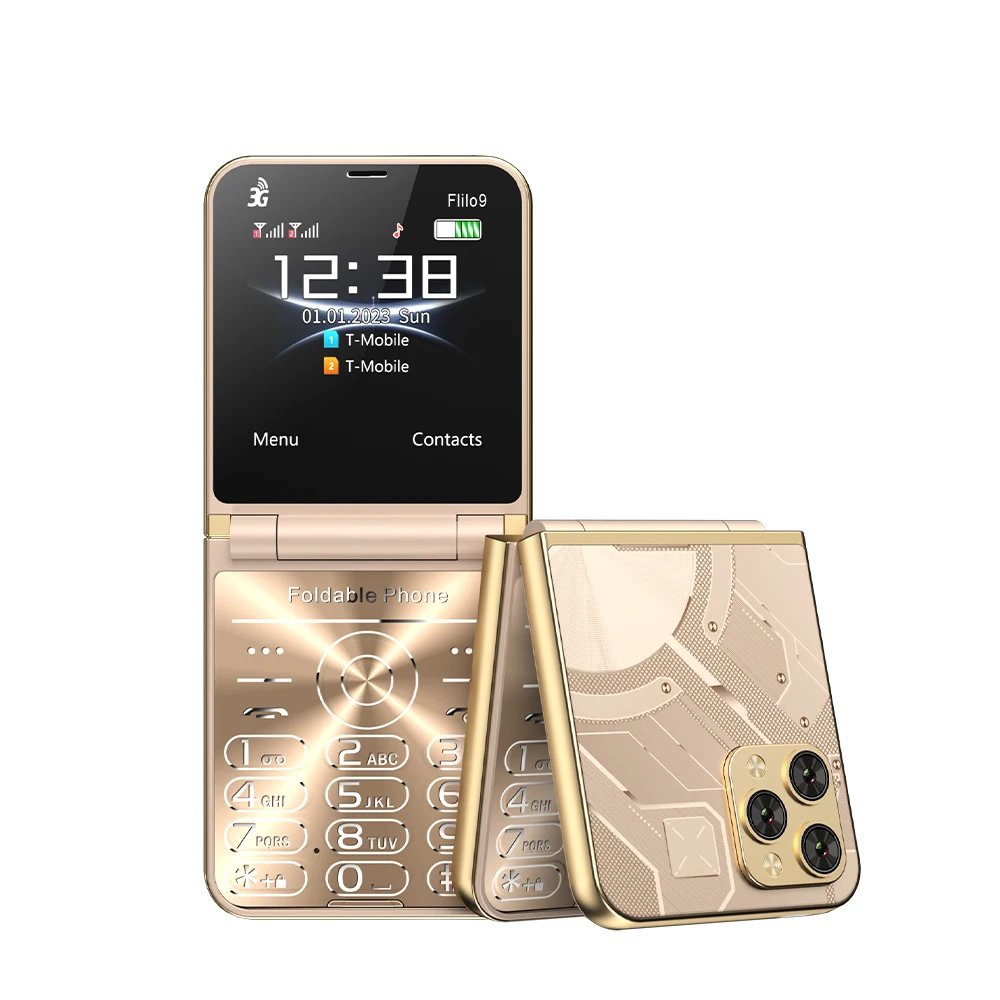 SERVO 2025 New Flip Mobile Phone FM Radio Blacklist Speed Dial Vibration WCDMA 2 SIM Cards 2.6" Display Foldable Phones Type-C