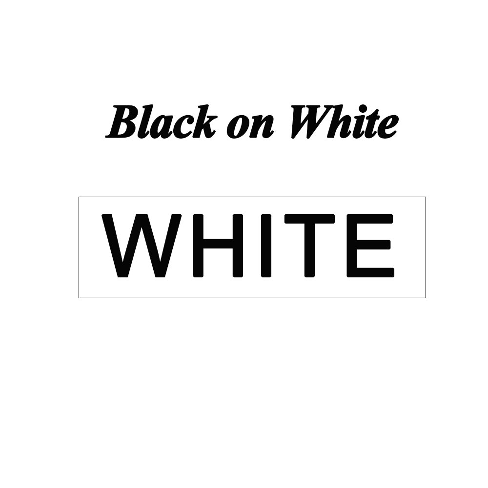 black on white