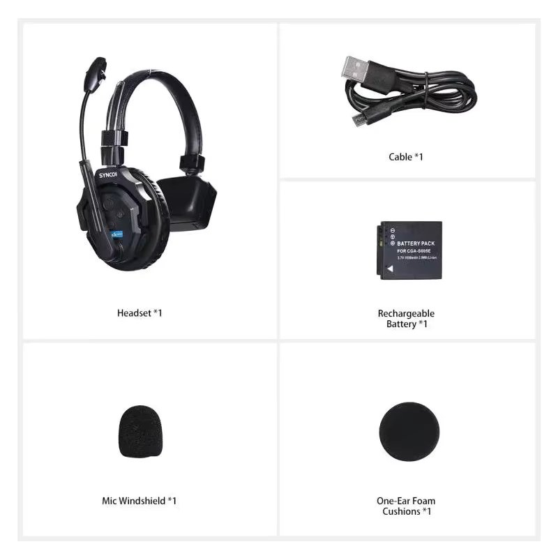 SYNCO Xtalk X5 X2 X1 2.4GHz Wireless Intercom System Full-Duplex Single-Ear Remote Headset for Film &Television Team Studio