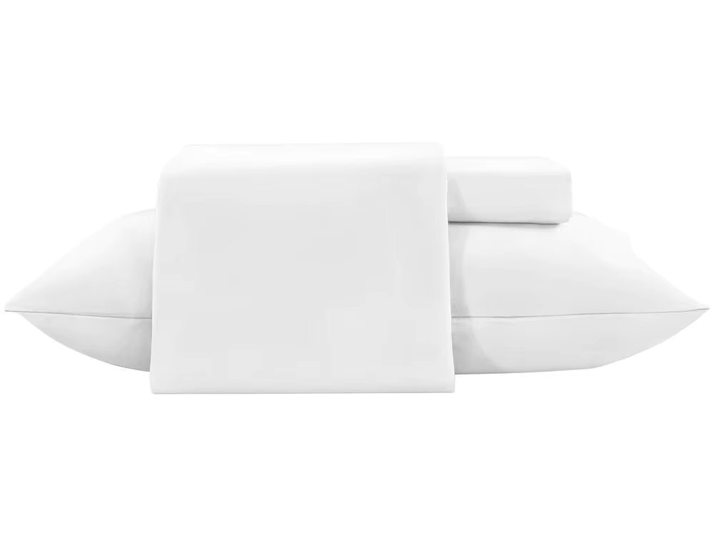 Jolitex Polyester Single Bed Set 300 Yarn White Silk Touch 2 Pieces