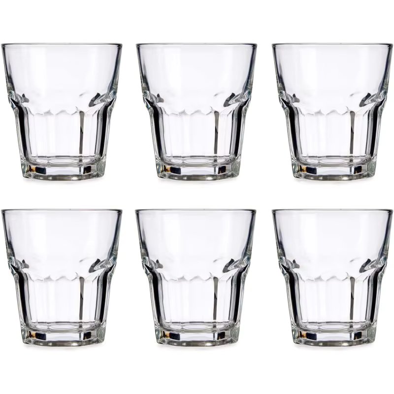 EURASIA shop-6 Pack glass cups, 290 ml, stackable cups