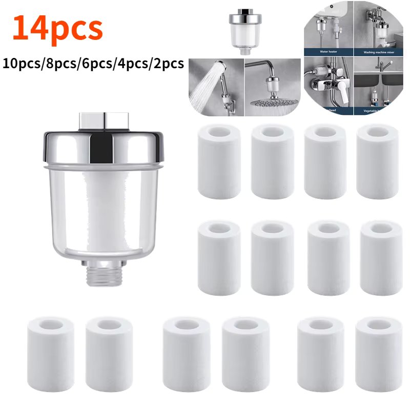 Transparent Faucet Water Purifier Shower Head Filter Shower Head 5 Micron PP Cotton Shower Filter for Kitchen Bathroom Tools