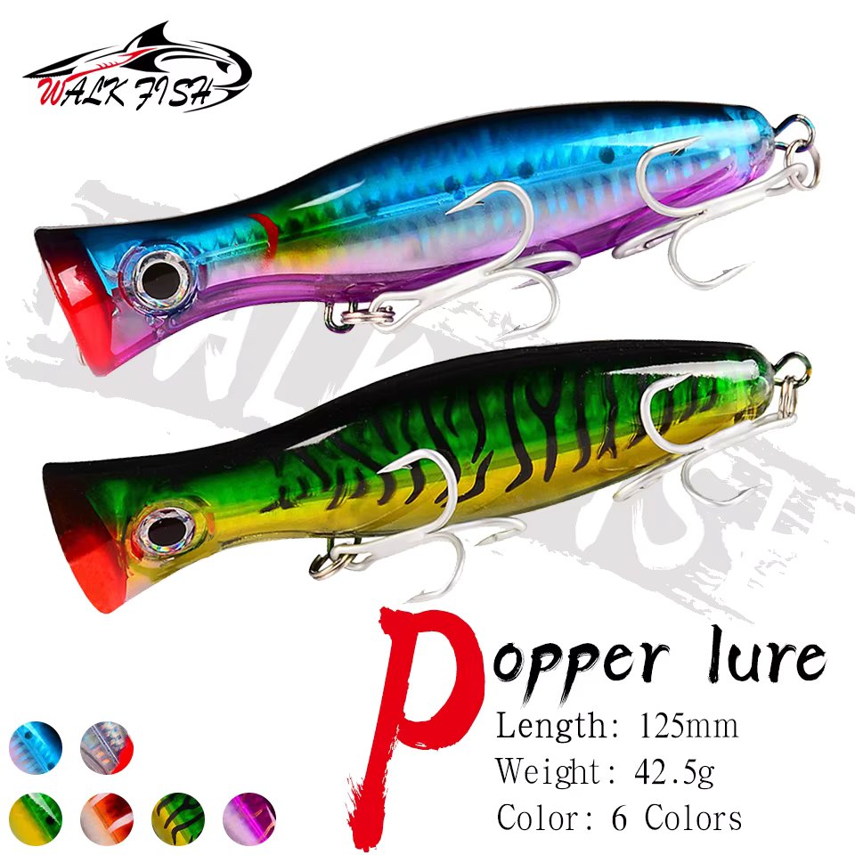 WALK FISH 12.5cm 42.5g Big Game Popper Fishing Lures Saltwater Sea Fishing Lure Isca Pesca Wobblers Lure Artificial Plastic Bait