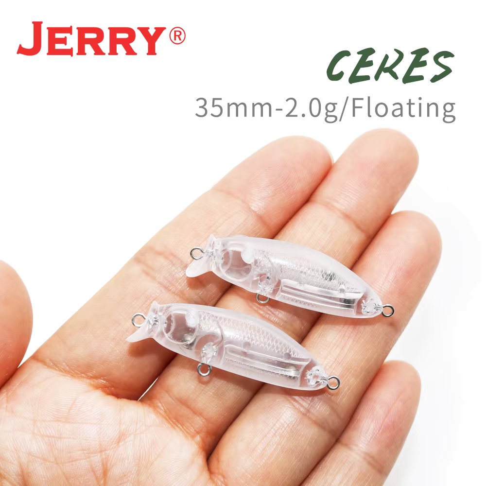 Jerry Ceres Micro Minnow Unpainted Lure Blanks Floating Rattling Rock Fishing Walk The Dog Bait 35mm Bass Pesca