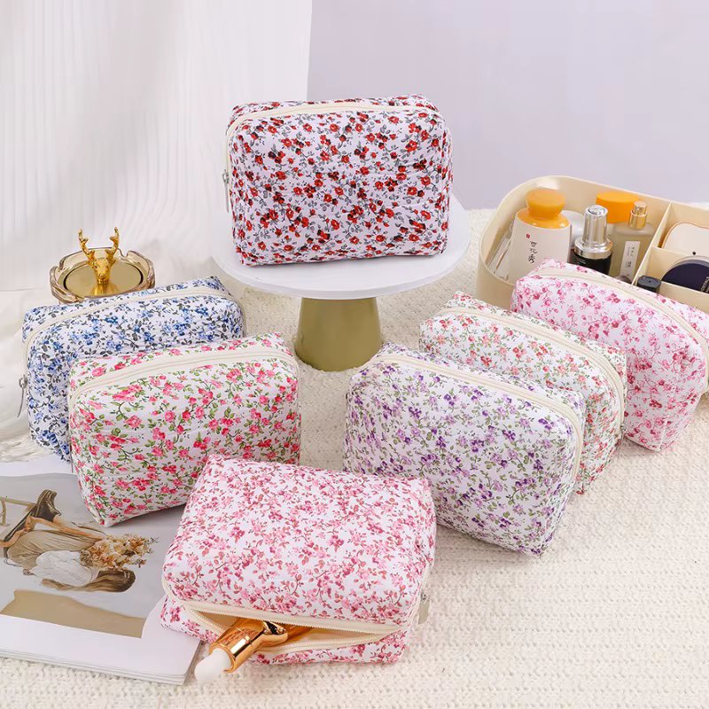 Women Makeup Organizer Female Toiletry Kit Bag Make Up Case Storage Pouch Lady Flower Cosmetic Brush Organizer Bag for Travel