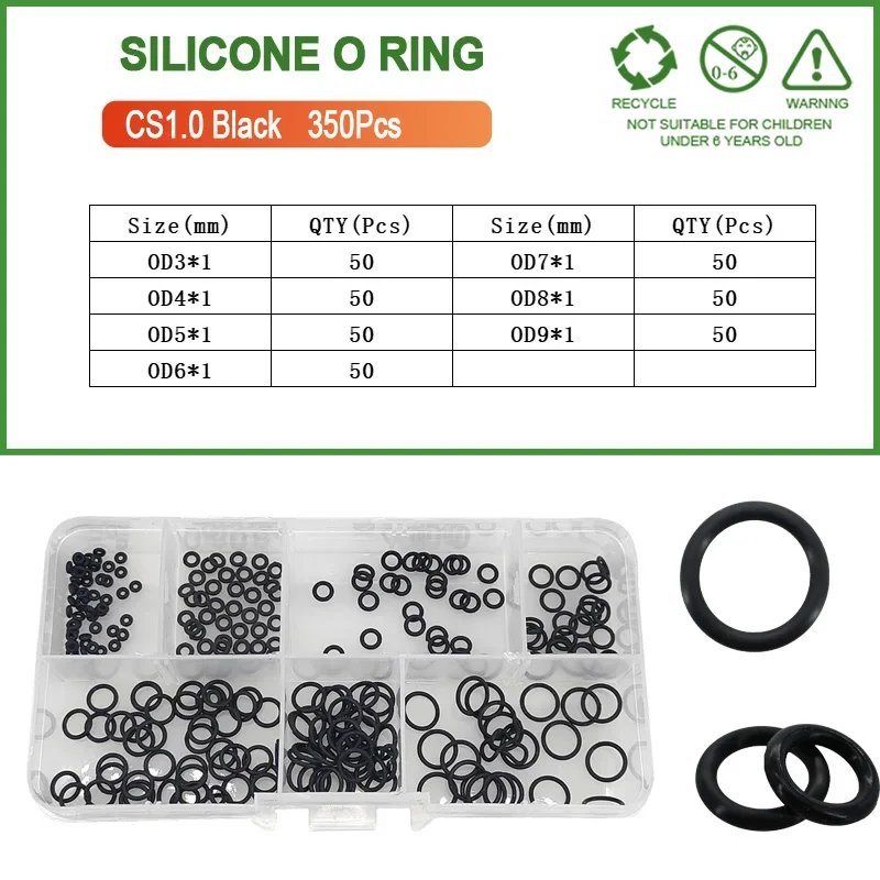 Black 350Pcs CS1.0mm
